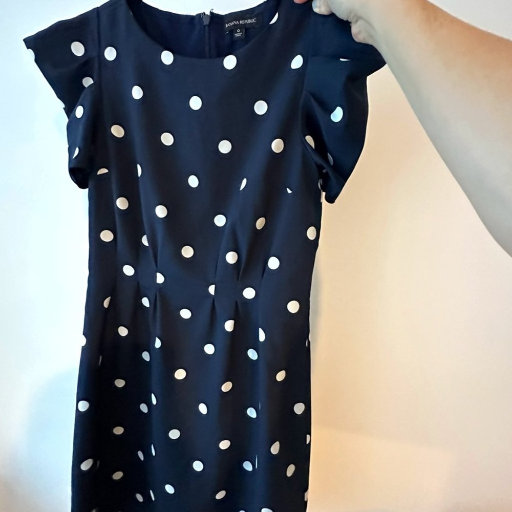 Banana Republic Navy Polka Dot Dress Size 0 - Free shipping